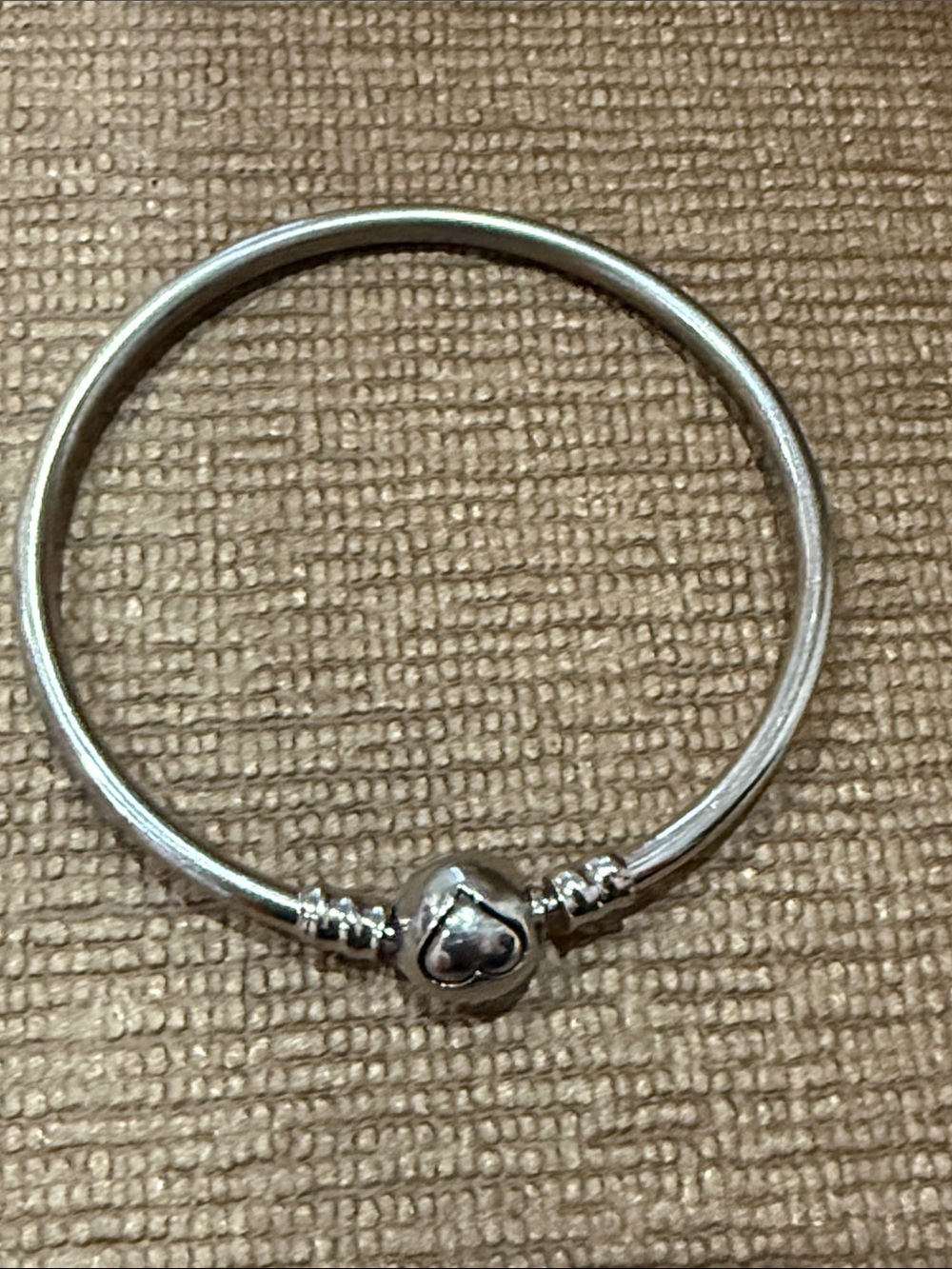 Classic Silver Heart Charm Bangle Bracelet - Women's Jewelry
